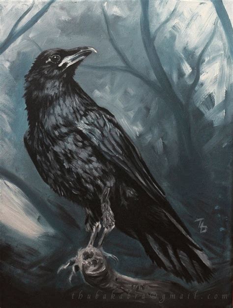 Raven Painting PRINT of Painted Raven Art Raven Art Print