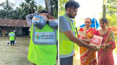 Assam: Indian Awaz Foundation supports flood victims with relief kits