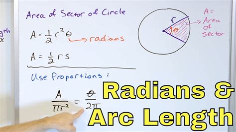 Radians, Arc Length & Sector Area of a Circle - [2-21-1] - YouTube