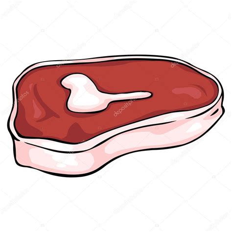 Vector de dibujos animados ilustración - aislado crudo pedazo de carne ...