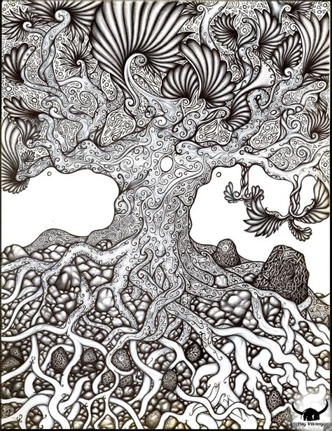 The Tree of Life | Zentangle drawings, Tangle art, Zentangle art