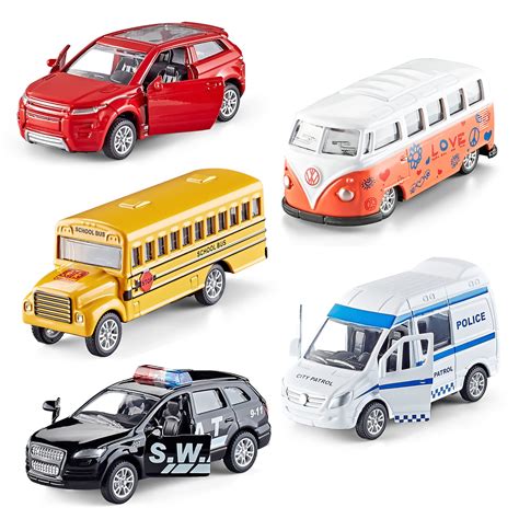 Snapklik.com : KIDAMI Die-cast Metal Toy Cars Set Of 5, Openable Doors ...