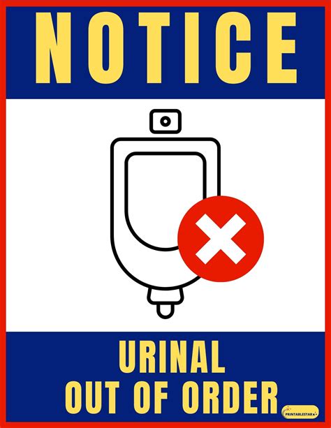 Urinal Out Of Order Sign | FREE Download Out Of Order Sign, Printable ...