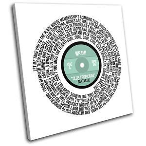 Wham! Club Tropicana Song Lyrics Vinyl SINGLE CANVAS WALL ART Picture ...