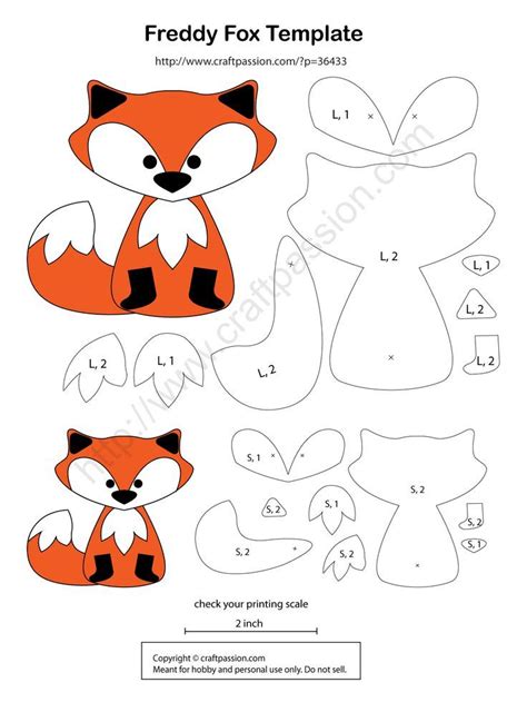 Felt Fox Pattern - Freddy | Animales de fieltro, Patrones de animales de fieltro, Libros de fieltro