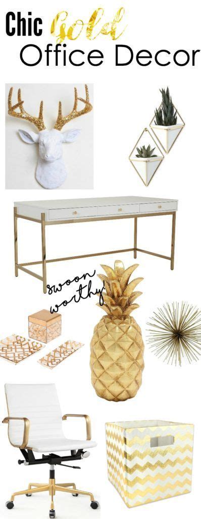 Chic Gold Office Decor to Inspire Creativity ⋆ The Petite Planner | Gold office decor, Living ...