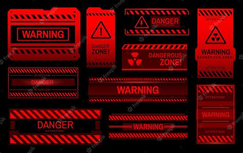 Premium Vector | Warning attention alert and caution red signs