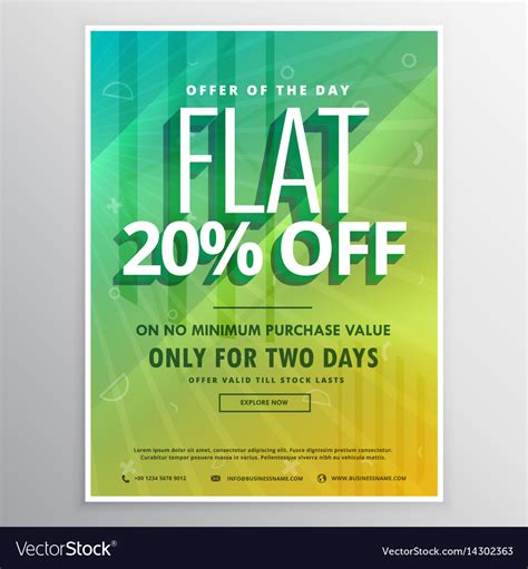 Discount and sale brochure flyer poster template Vector Image