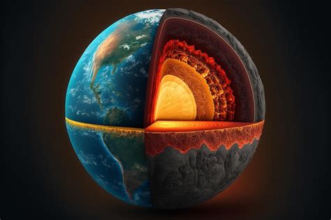 Premium Photo | Layers of the planet earth and the core Ai generated art