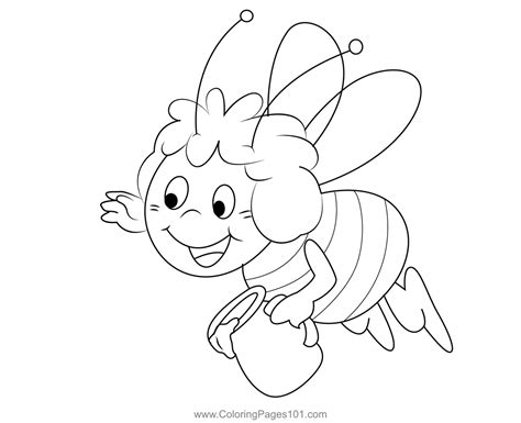 Bee Coloring Page for Kids - Free Maya the Bee Printable Coloring Pages ...