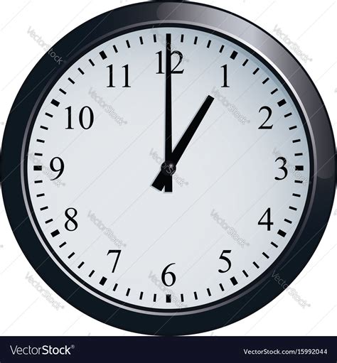 Wall clock set at 1 o Royalty Free Vector Image