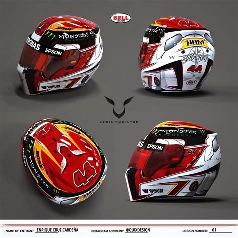 Same design, in a 3D helmet! #lh44design #lh44 #helmet #design #contest #hamilton #mercedes # ...