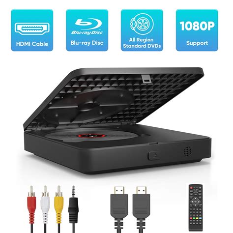 Blu Ray DVD Player with HDMI, Portable Blue ray Player for TV Mini 1080P Blue-Ray Disc Player ...