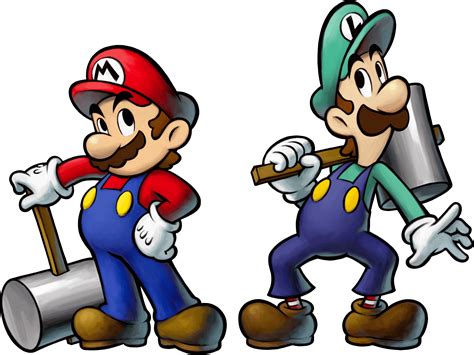 Mario & Luigi: Bowsers inside story (DS) Artwork including enemies, bosses and the main characters