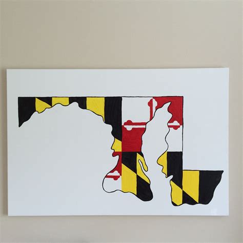 Maryland Flag State Outline | Etsy