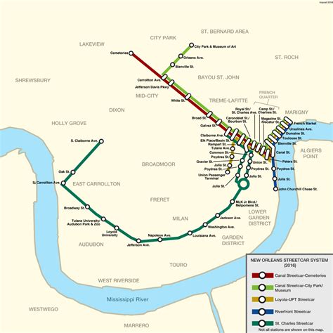 Printable New Orleans Streetcar Map - Printable Templates Wonderland