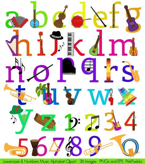 Music Alphabet Clipart Clip Art Musical Instruments Letters