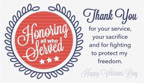 Honoring All Who Served eCard - Free Veterans Day Cards Online