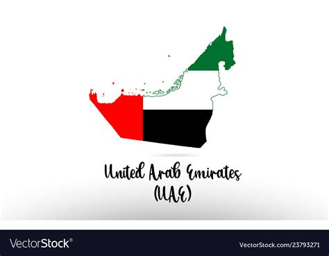 United arab emirates country flag inside map Vector Image