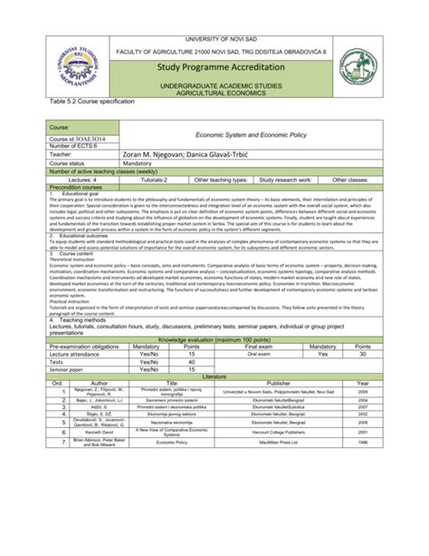 UNIVERSITY OF NOVI SAD FACULTY OF AGRICULTURE 21000