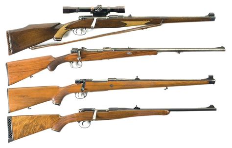 Four Bolt Action Rifles -A) Steyr-Mannlicher Model MCA Rifle with Scope B) Pre-War Stahl & Berger M