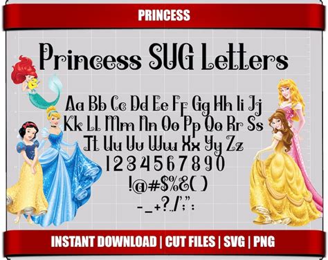 Disney Princess Font SVG