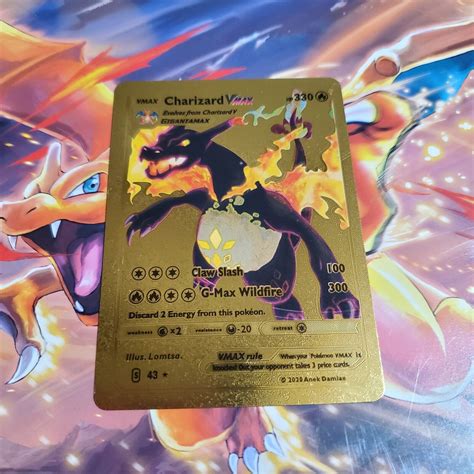 Mavin | Pokemon Charizard Vmax Shiny Gold Foil Custom Card