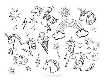 Cute Unicorn Rainbow Coloring Pages - Grab your printable unicorn rainbow coloring pages.