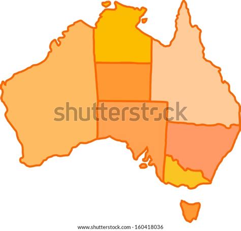 Orange Australia Map Stock Illustration 160418036 | Shutterstock