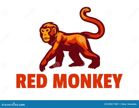 Red Monkey Mascot Logo stock vector. Illustration of icon - 229417287