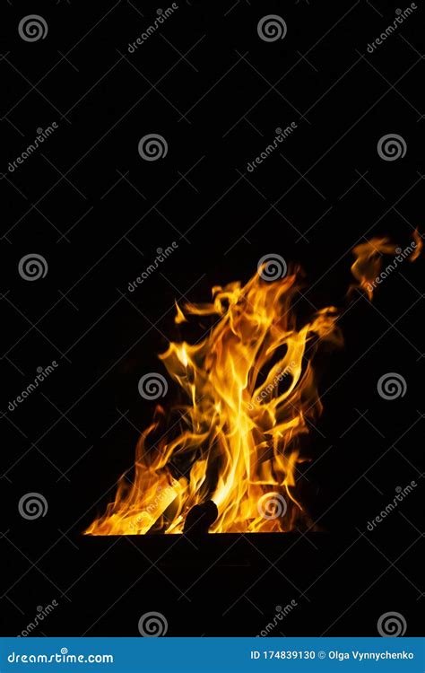 Danger Fire on a Dark Background. Background from Fire Stock Photo - Image of fireplace, inferno ...