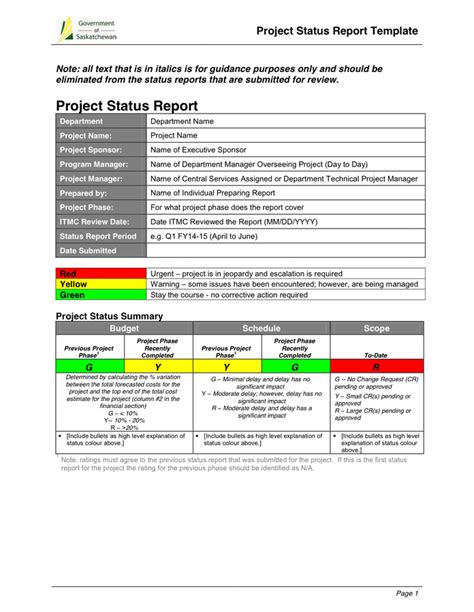 Project Monthly Status Report Template in Word and Pdf formats