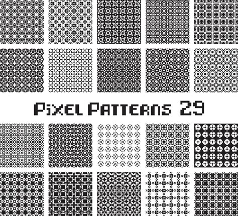 Abstract seamless pattern in pixel style. Set geometric design ...