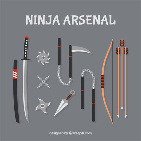 Free Vector | Ninja weapons collection