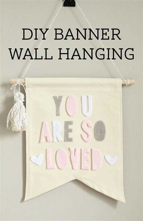 DIY Banner Wall Hanging (with no sew option) | Diy banner, Felt wall hanging, Canvas banner