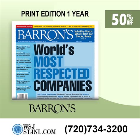 Barron's Newspaper Subscription for 1 Year for $230