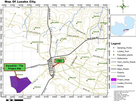 Location Map of the Kanyama study area in Lusaka, capital city of ...