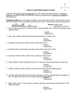 Distance and Displacement worksheet by Coach H Science Class worksheets library - Worksheets Library