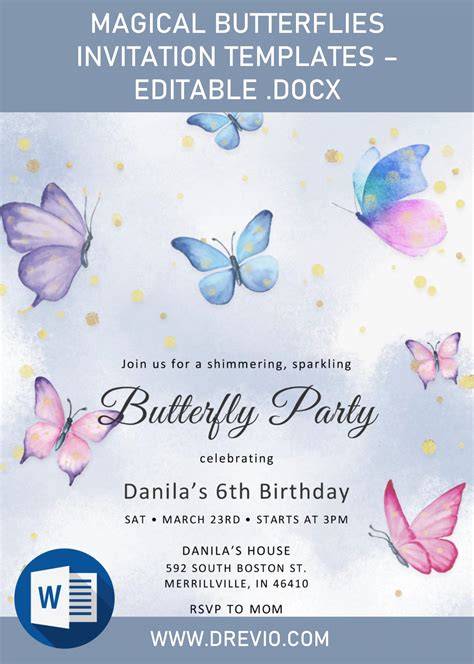 Free Printable Butterfly Birthday Invitations - PRINTABLE TEMPLATES