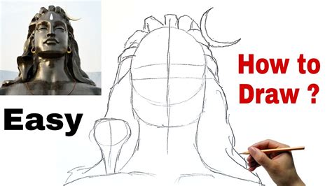 Very Easy - Adiyogi Shiva Drawing | Lord Shiva Drawing - YouTube