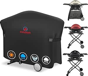 Amazon.com : Comnova Grill Cover for Weber Q Grill on Cart - 7112 BBQ Cover for Weber Q3000/Q300 ...