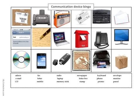 Communication devices bingo picture…: English ESL worksheets pdf & doc