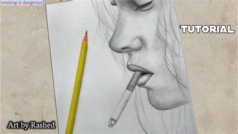 Girl Smoking Drawing