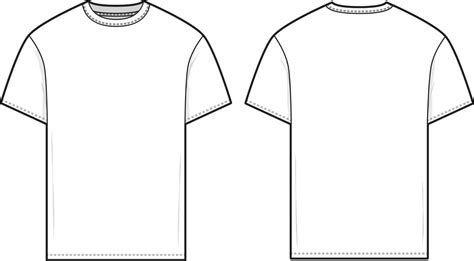 Slim fit t-shirt flat technical drawing illustration short sleeve blank streetwear mock-up ...