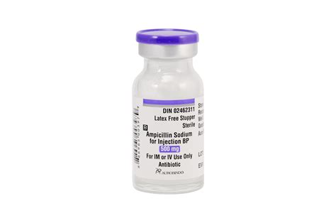 Ampicillin Sodium for Injection BP 500mg, 10mL Vial - Auro Pharma Canada