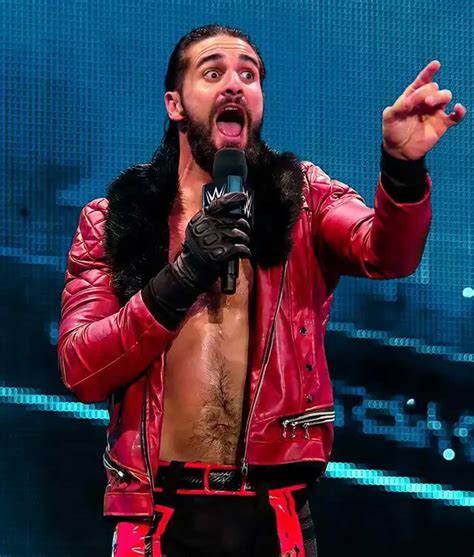 WWE Quilted Seth Rollins Red Leather Jacket - Jackets Creator