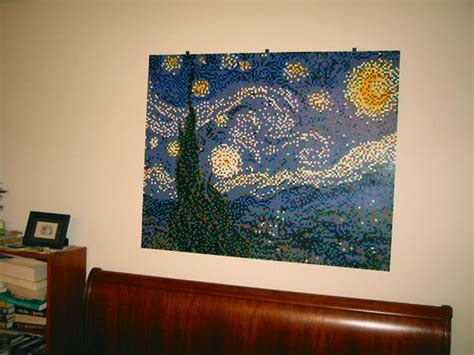 Vincent Van Gogh's "Starry Night" rendered in LEGO bricks by Ed Hall. | Starry night, Starry ...