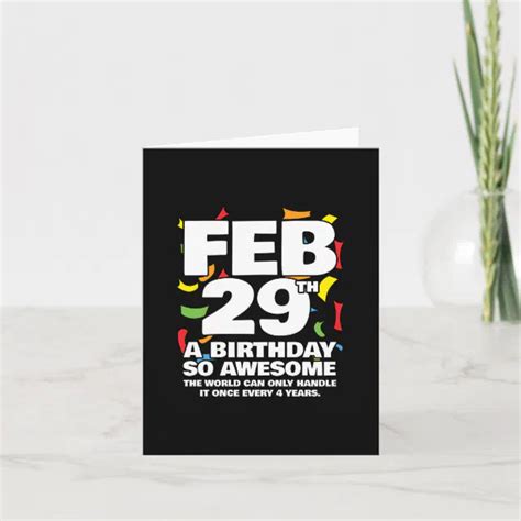 Leap Day Birthday - Leap Year Birthday Card | Zazzle