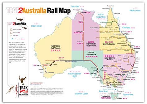 Map of the whole Australia train system to plan your Australia