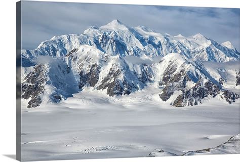 Aerial view of Mount Logan in Kluane National Park, Yukon, Canada Wall ...